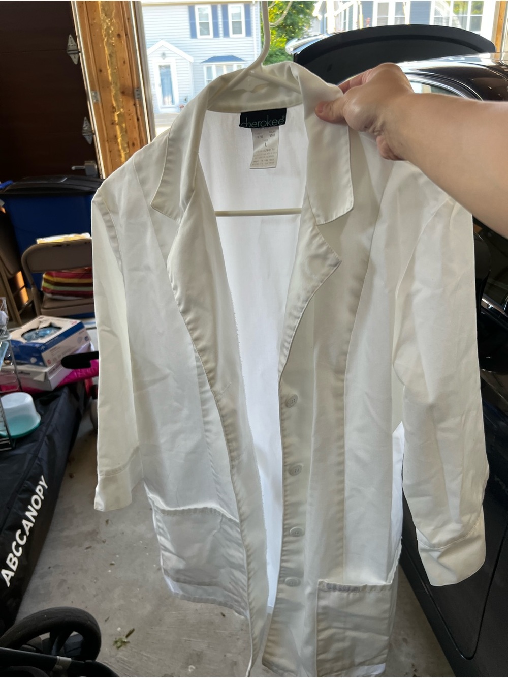 UNISEX Cherokee White Medical Lab Coat with Notched Collar